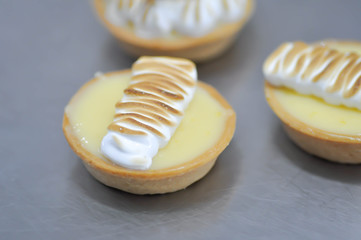 lemon tart or vanilla tart with whipped cream