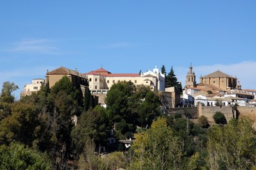 Fototapeta na wymiar View of town buildings from the East, Ronda, Andalusia, Spain.