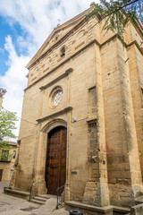 Fototapeta premium View at the Church of Santa Maria in Laguardia, Spain