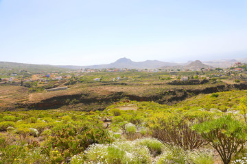 Fototapeta na wymiar View of Macizo de Adeje mountain range on Tenerife, Canary Islands, Spain.