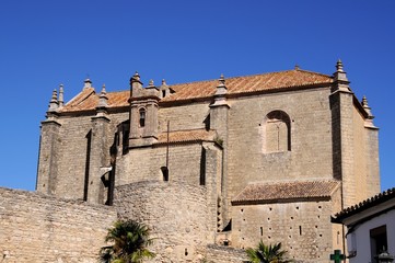 Fototapeta na wymiar View of the Holy Spirit church, Ronda, Andalusia, Spain.