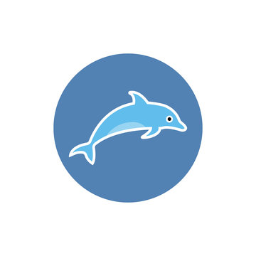 Dolphin logo icon vector template. Simple vector illustration for graphic and web design.