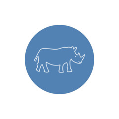 Line vector figure of rhino. Vector outline African animal for web and design.