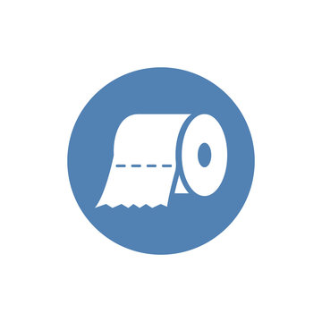 Toilet tissue paper roll flat vector icon for apps and websites
