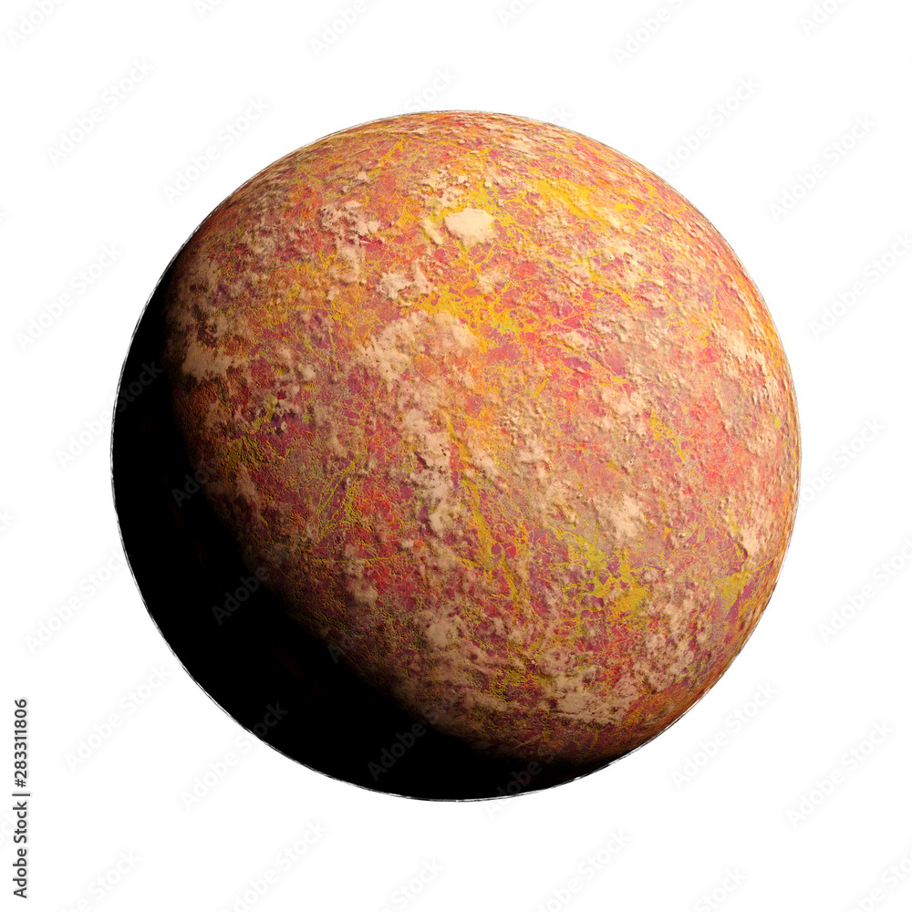 Wall mural a series of unknown planets on an isolated background.