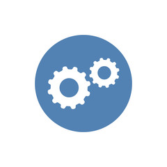 Fototapeta na wymiar Settings gears icon vector in modern flat style for web, graphic and mobile design.