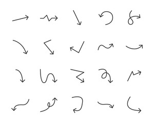 set of arrow icons, line