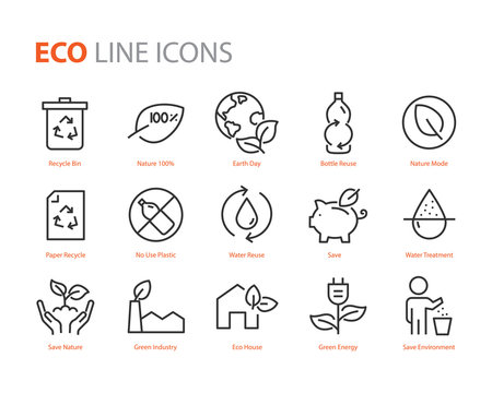 set of eco icons, zero waste, environment, recycle