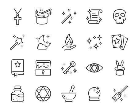 set of magic icons, halloween, fantasy