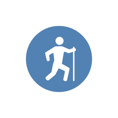 hiking icon on white background. concept can be used web and mobile