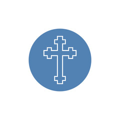 Vector illustration of cross. Religion icon. Silhouette. Flat style.