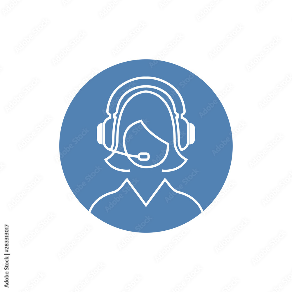 Poster call center icon symbol. premium quality isolated operator call center icon element in trendy style.