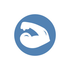 Biceps man symbol strength icon musle exercise gym logo
