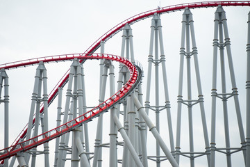 Sky train tracks in amusement parks
