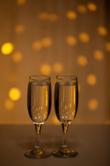 Glasses on a background of illumination