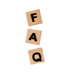 FAQ word made of wooden blocks