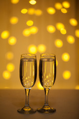 Glasses on a background of illumination