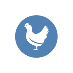 vector chicken silhouette isolated on white background