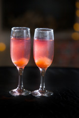 Glasses on a background of illumination