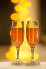 Glasses on a background of illumination