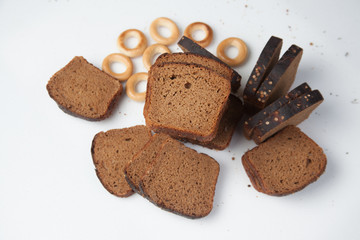 Snacks on a wooden background