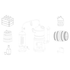 vector set with moonshine icons