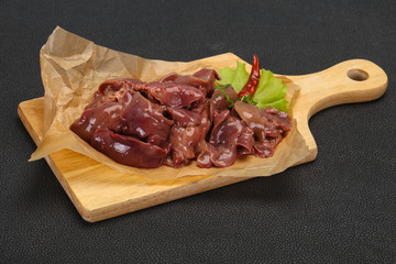 Raw chicken liver ready for cooking