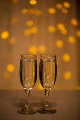 Glasses on a background of illumination