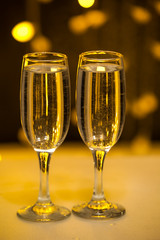 Glasses on a background of illumination
