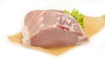 Raw pork meat piece for cooking
