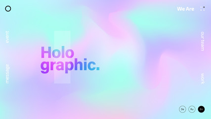 Holographic texture abstract background design, colorful gradient fluid wallpaper, futuristic design backdrop for poster, cover, flyer, music, night club, landing page, brochure, website template - obrazy, fototapety, plakaty