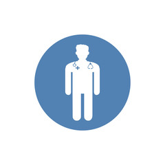Medical Doctor Icon - Male Health Care Physician With Stethoscope Vector illustration