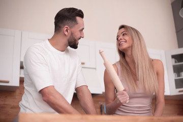 close up. young couple preparing croissants together