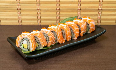 salmon sushi roll - japanese food style