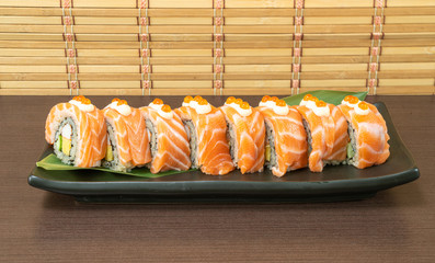 salmon sushi roll - japanese food style
