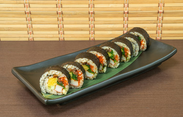 sushi roll with seaweed - japanese food