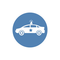 Police car flat icon. Vector illustration, EPS10.