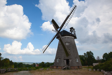 Fototapeta na wymiar The great Dutch windmill on the island of Usedom, Germany .