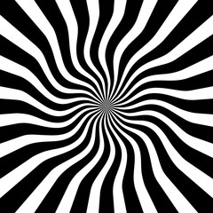 Abstract optical illusion with black and white lines. Movement lines illusion.