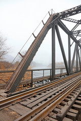 Railway bridge steel frame