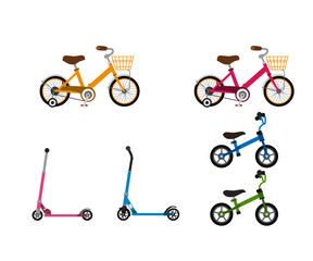 Naklejka premium 子供用自転車数種