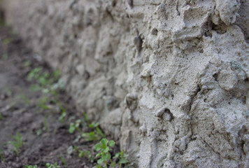 Masonry facade. Brick. Paving slabs. Background. Texture..
