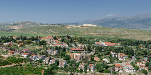 Fototapeta na wymiar Panoramic view of Metula - the most northern town in Israel