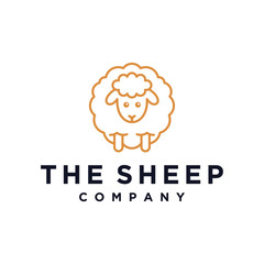 sheep wool outline vector icon logo illustration design
