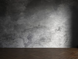 3d render of grey concrete interior