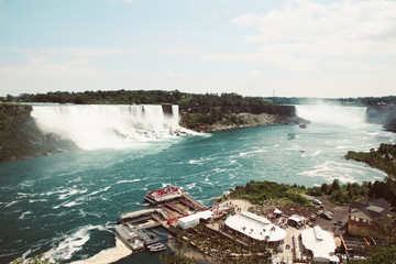 Fototapeta na wymiar Visiting Niagara Falls in Summer