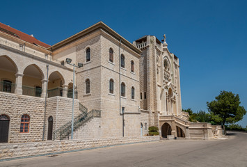 Fototapeta na wymiar The Don Bosco vocational high school and the Basilica of Jesus the Adolescent in Nazareth, Israel