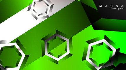 Fototapeta premium Abstract vector background with hexagon overlapping pattern. Vector illustration for any background. color green