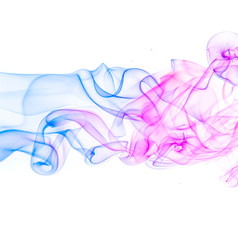 Colored smoke on white background