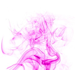 Purple smoke on white background